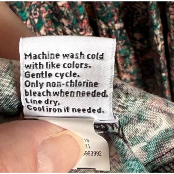 Nine West Womens Ditsy Floral Sleeveless Dress Small V-Neck Drop Waist Ruffle - Picture 11 of 11